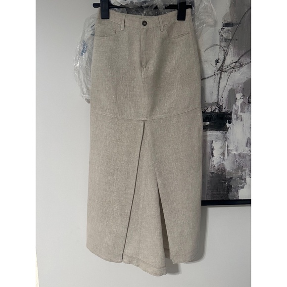 REFORMATION TAZZ MAXI LINEN SKIRT - Picture 1 of 5
